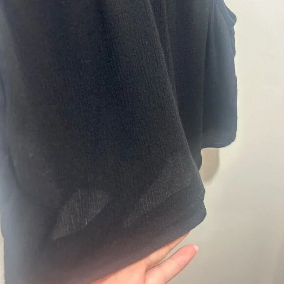 DIVIDED by H&M black crop top, size 12, knitted mesh mosaic see through back - Picture 6 of 8